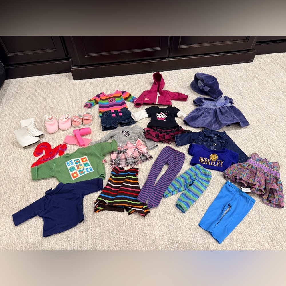 Large lot of clothes and accessories for American Girl 18” Doll